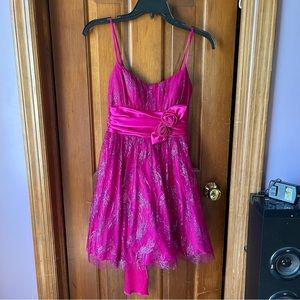 B.Smart magenta glittery dress